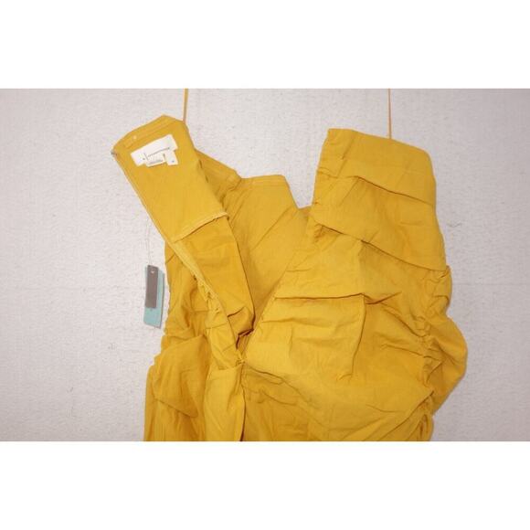 NEW Anthropologie The Soleil Slim Strapless Ruched Dress Mango Yellow Size 2X - Picture 10 of 13